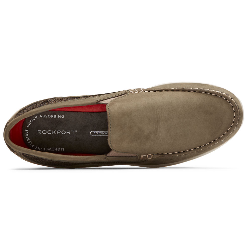 Rockport Singapore Mens Slip-On - Cullen Venetian Dark Olive - VY7643192